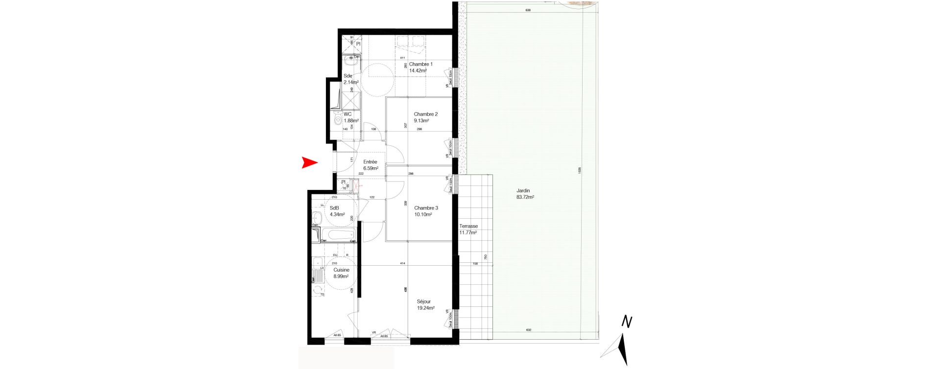 Appartement T4 de 76,83 m2 &agrave; Bondy Centre