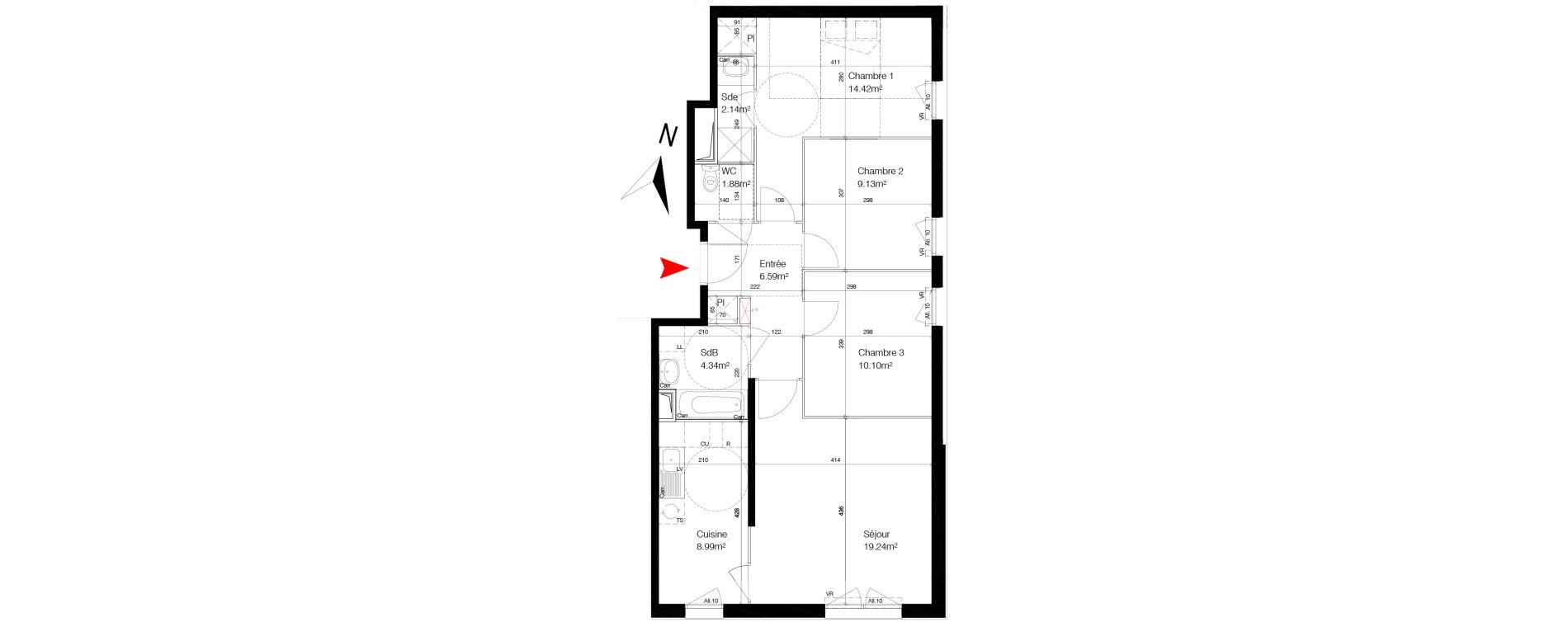 Appartement T4 de 76,83 m2 &agrave; Bondy Centre