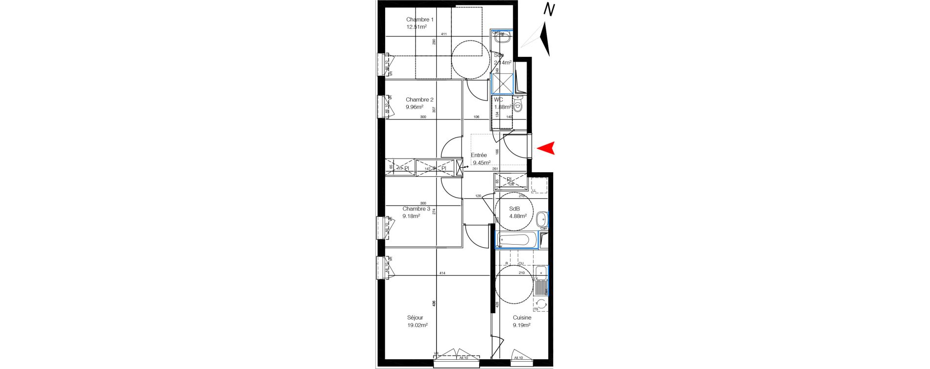 Appartement T4 de 78,21 m2 &agrave; Bondy Centre