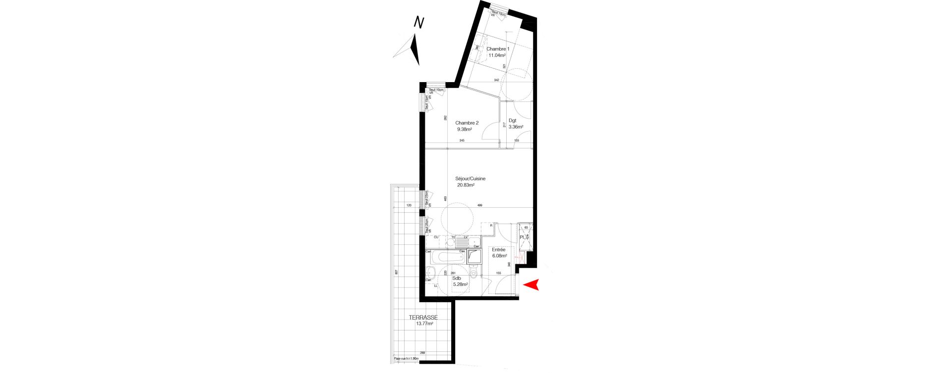 Appartement T3 de 55,97 m2 &agrave; Bondy Centre