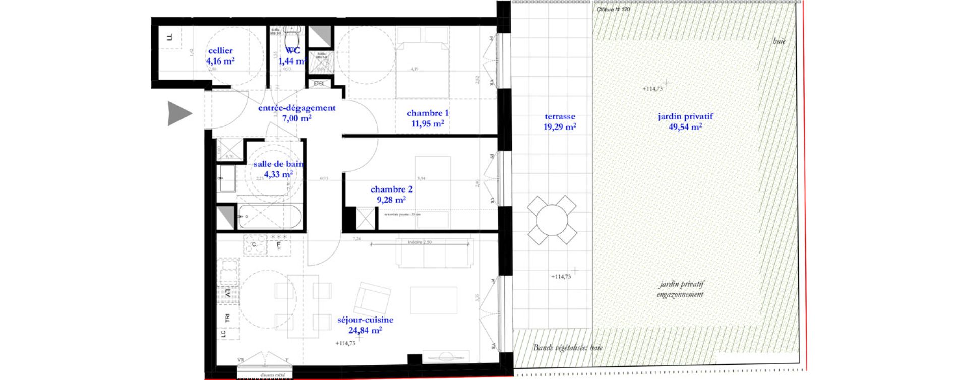 Appartement T3 de 63,00 m2 &agrave; Clichy-Sous-Bois La dhuys