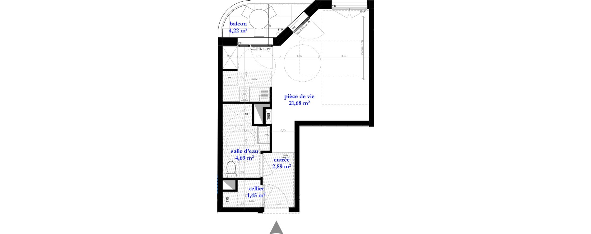 Appartement T1 de 30,71 m2 &agrave; Clichy-Sous-Bois La dhuys