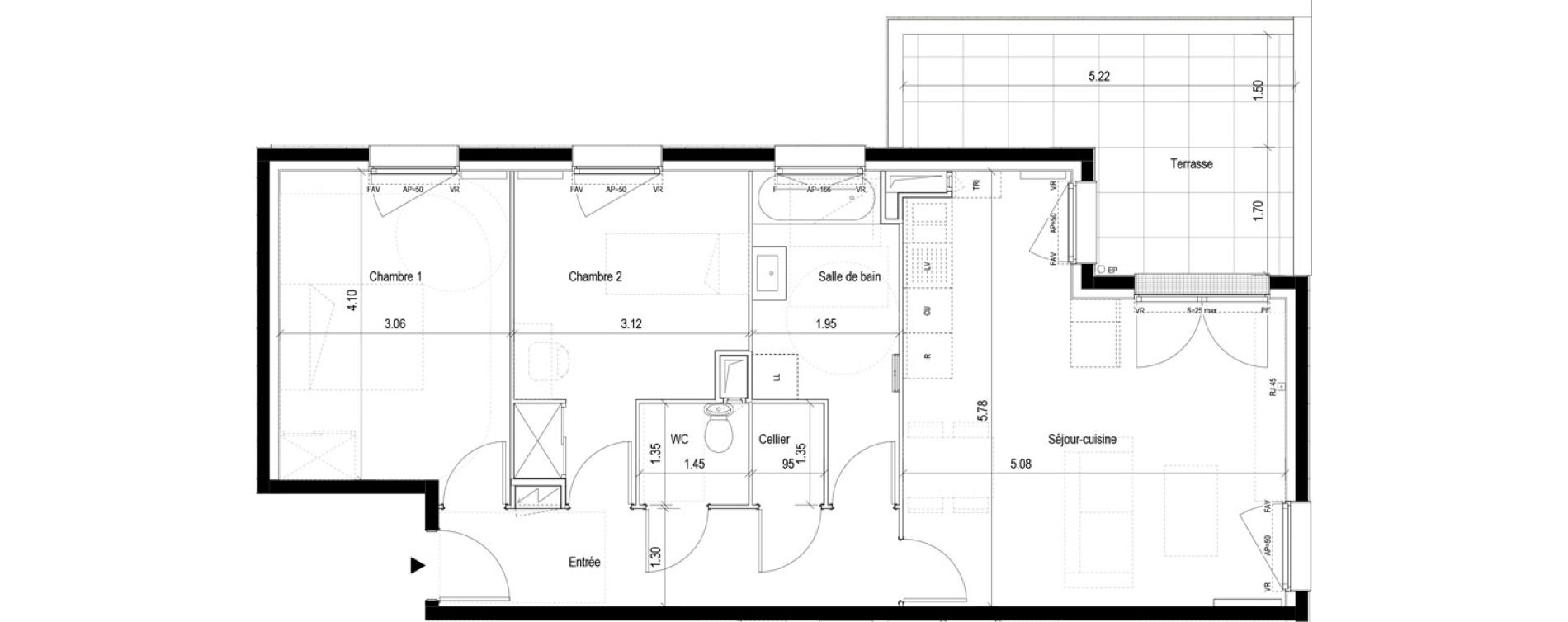 Appartement T3 de 66,73 m2 &agrave; Clichy-Sous-Bois La dhuys