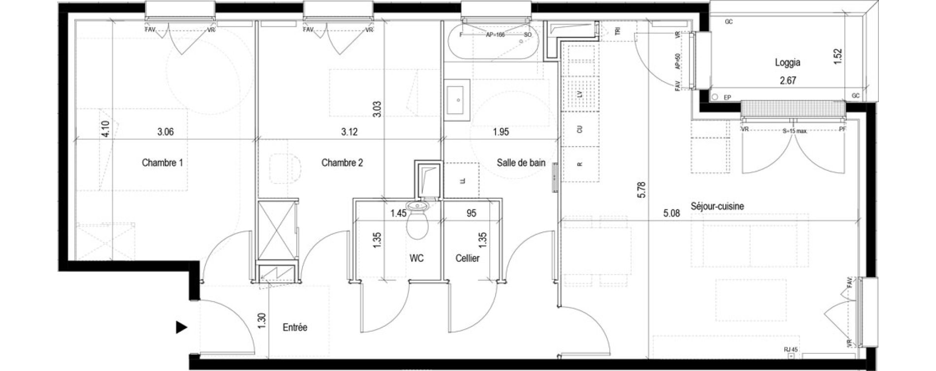 Appartement T3 de 66,73 m2 &agrave; Clichy-Sous-Bois La dhuys