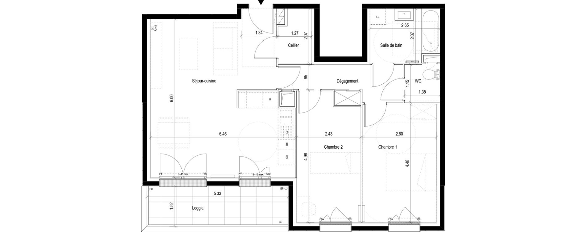 Appartement T3 de 70,50 m2 &agrave; Clichy-Sous-Bois La dhuys