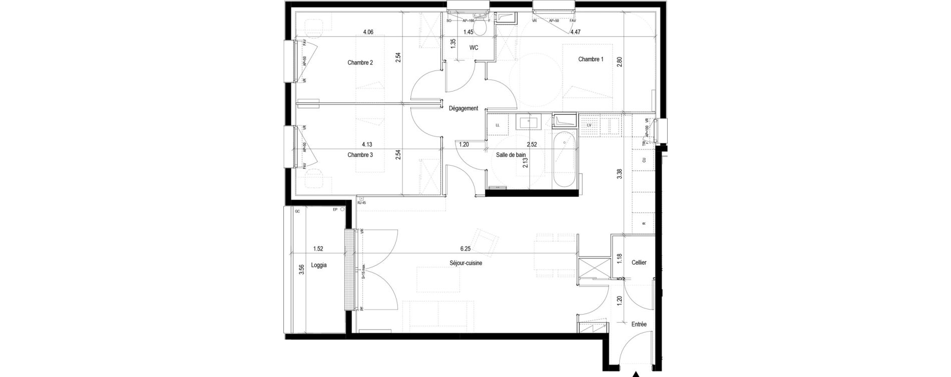 Appartement T4 de 82,66 m2 &agrave; Clichy-Sous-Bois La dhuys