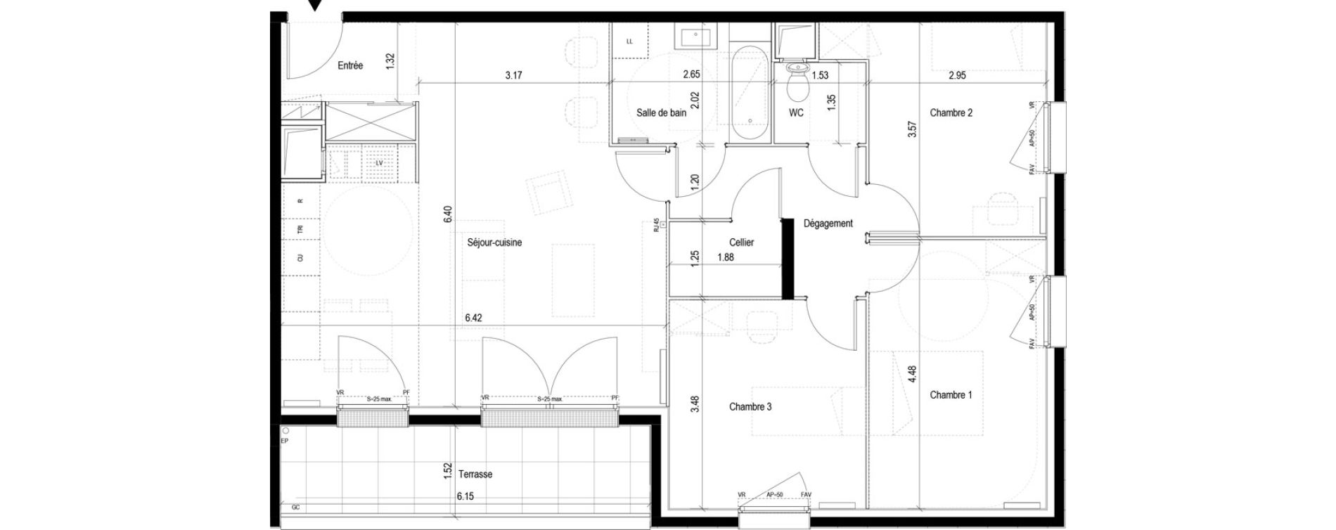 Appartement T4 de 89,10 m2 &agrave; Clichy-Sous-Bois La dhuys