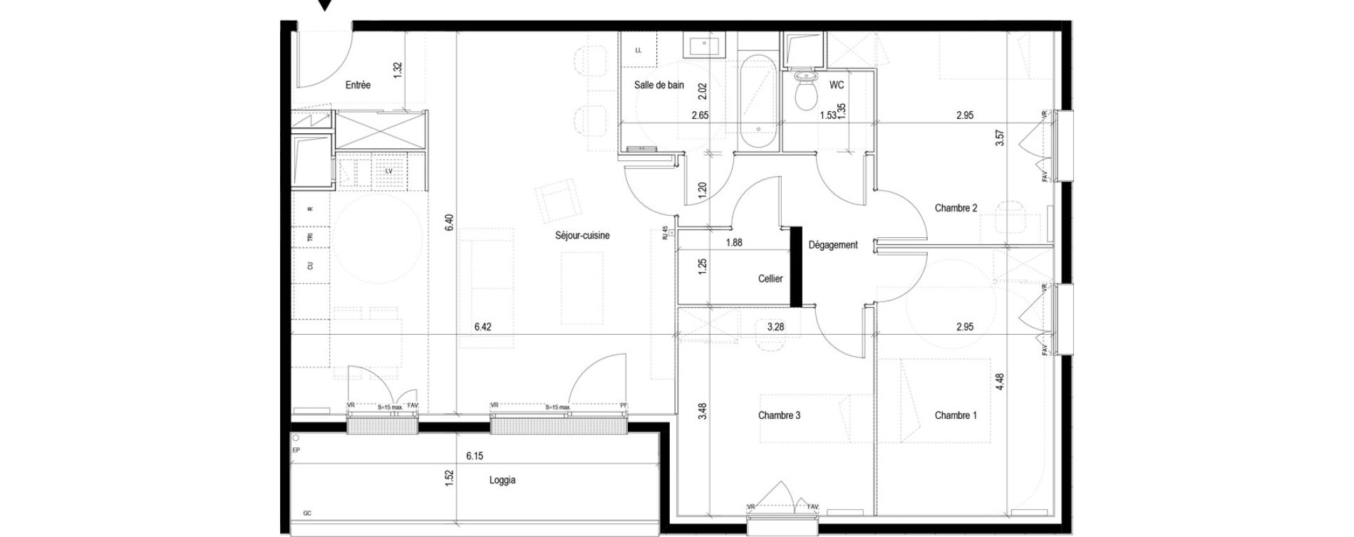 Appartement T4 de 89,10 m2 &agrave; Clichy-Sous-Bois La dhuys