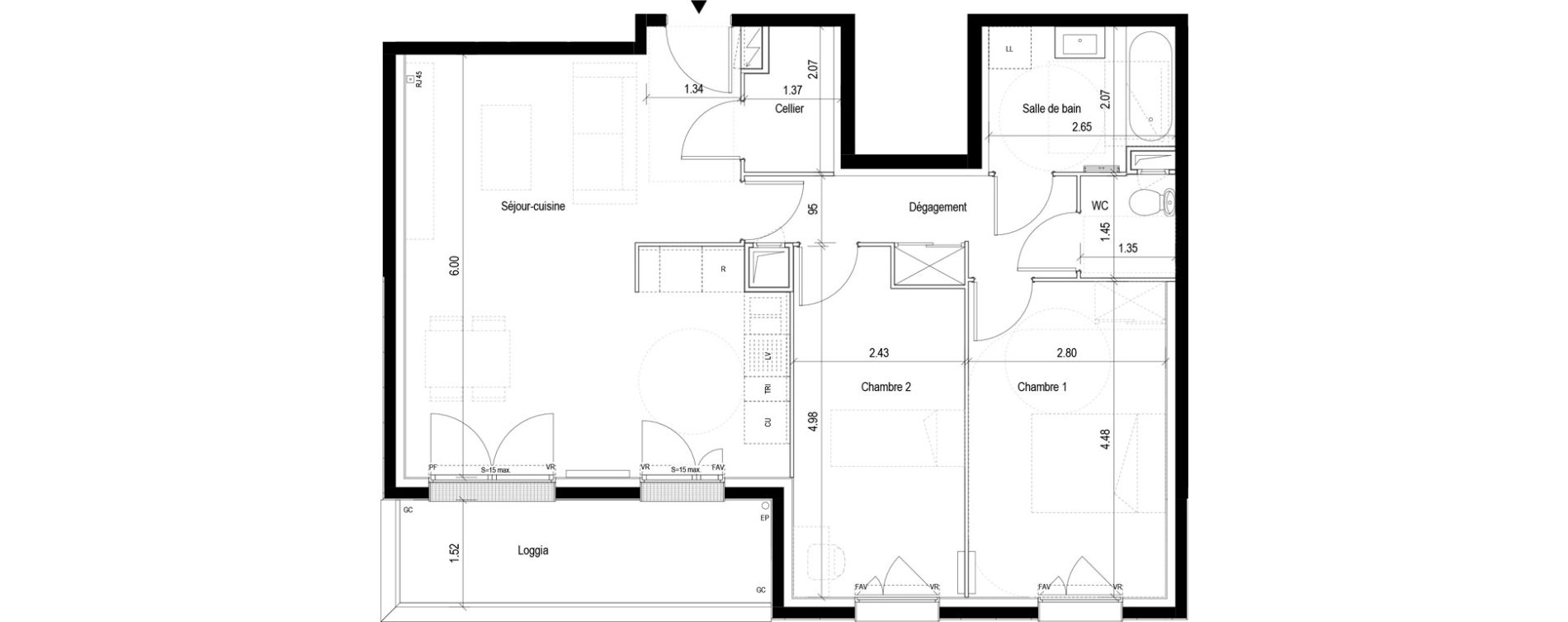 Appartement T3 de 70,50 m2 &agrave; Clichy-Sous-Bois La dhuys