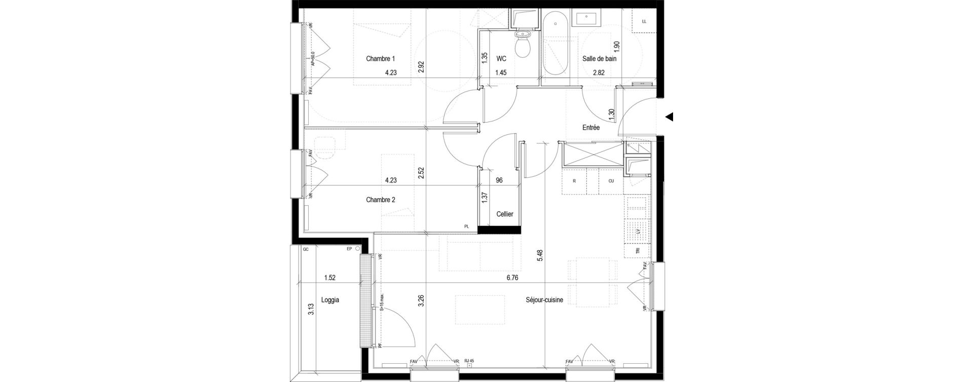 Appartement T3 de 66,04 m2 &agrave; Clichy-Sous-Bois La dhuys