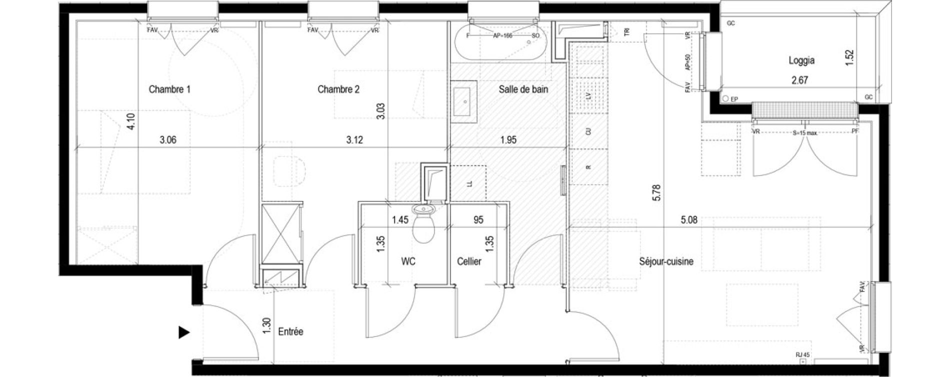 Appartement T3 de 66,73 m2 &agrave; Clichy-Sous-Bois La dhuys