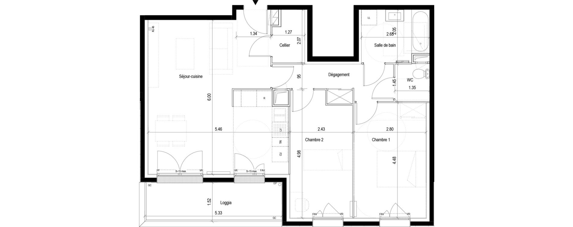 Appartement T3 de 70,50 m2 &agrave; Clichy-Sous-Bois La dhuys