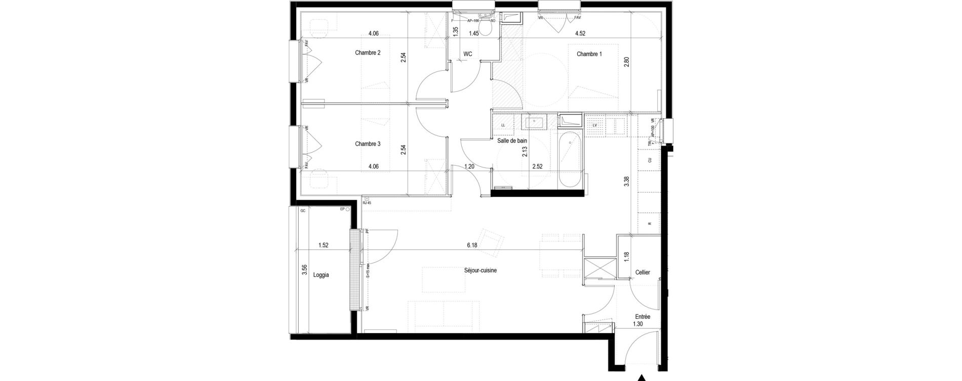 Appartement T4 de 82,66 m2 &agrave; Clichy-Sous-Bois La dhuys