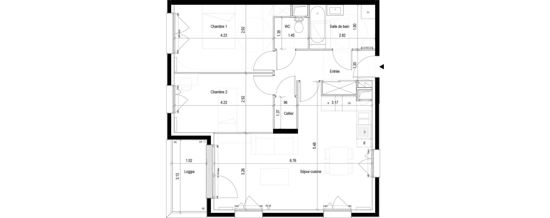 Appartement T3 de 66,04 m2 &agrave; Clichy-Sous-Bois La dhuys