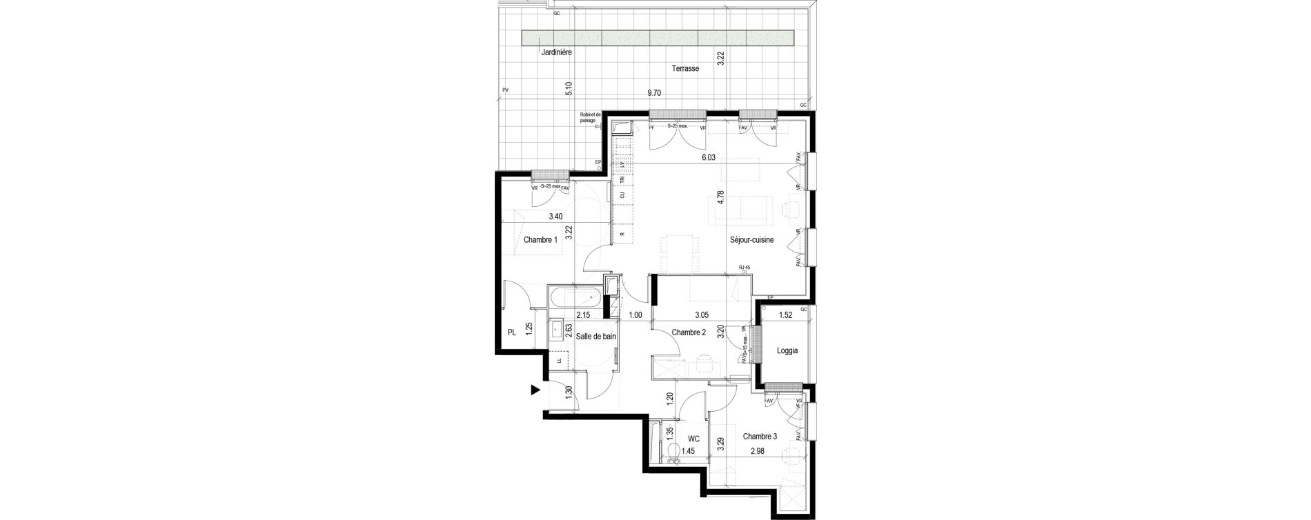 Appartement T4 de 79,28 m2 &agrave; Clichy-Sous-Bois La dhuys