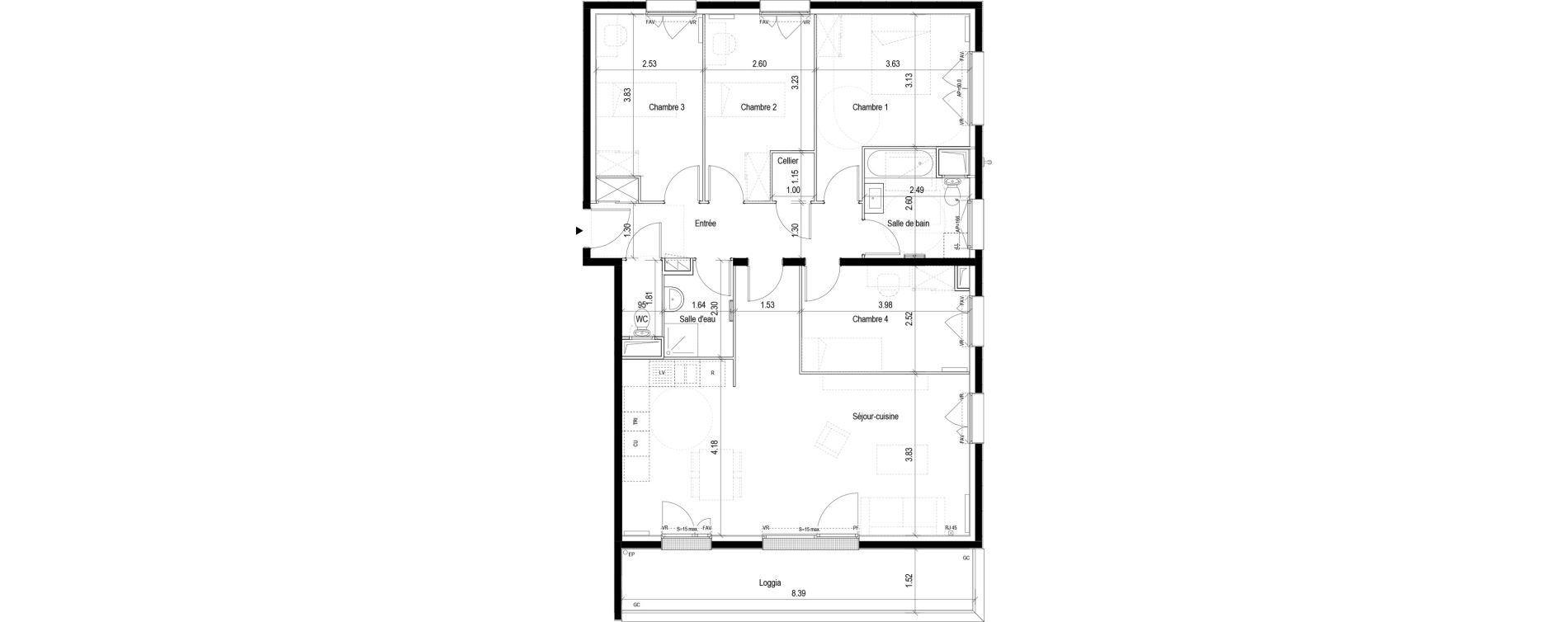 Appartement T5 de 101,35 m2 &agrave; Clichy-Sous-Bois La dhuys