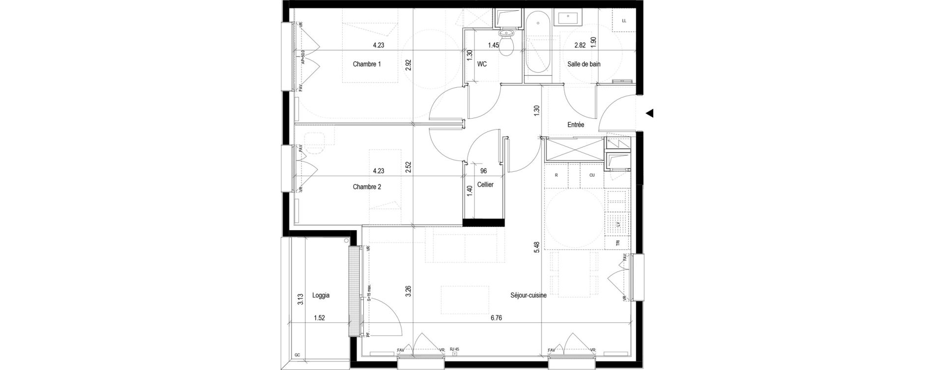 Appartement T3 de 66,04 m2 &agrave; Clichy-Sous-Bois La dhuys