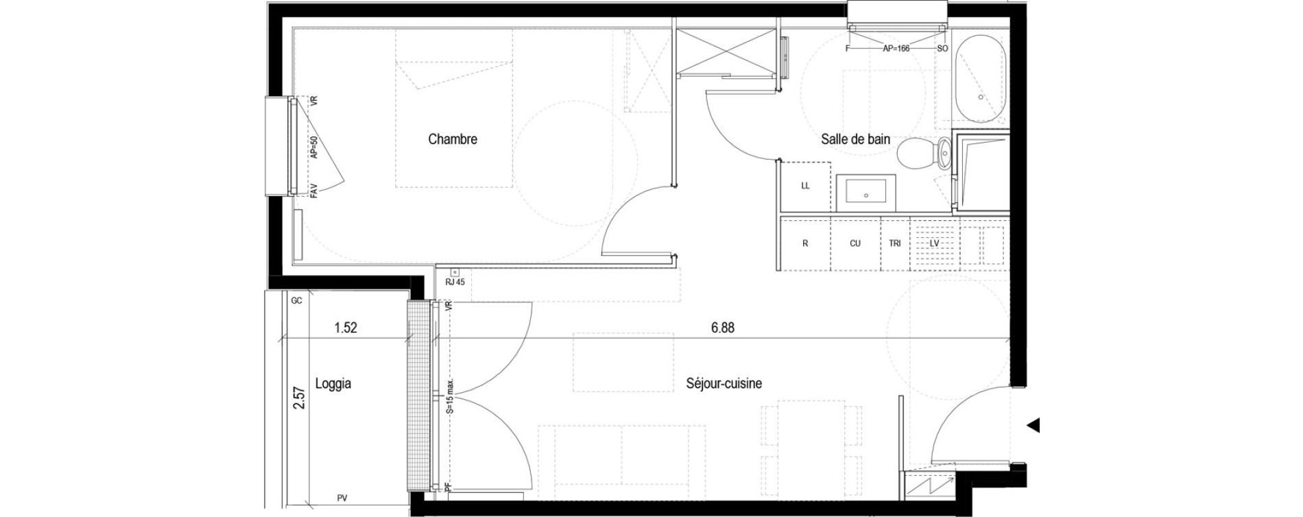 Appartement T2 de 42,16 m2 &agrave; Clichy-Sous-Bois La dhuys