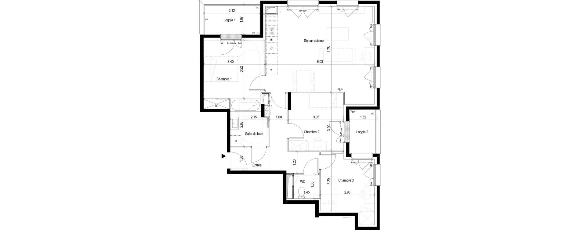 Appartement T4 de 77,32 m2 &agrave; Clichy-Sous-Bois La dhuys