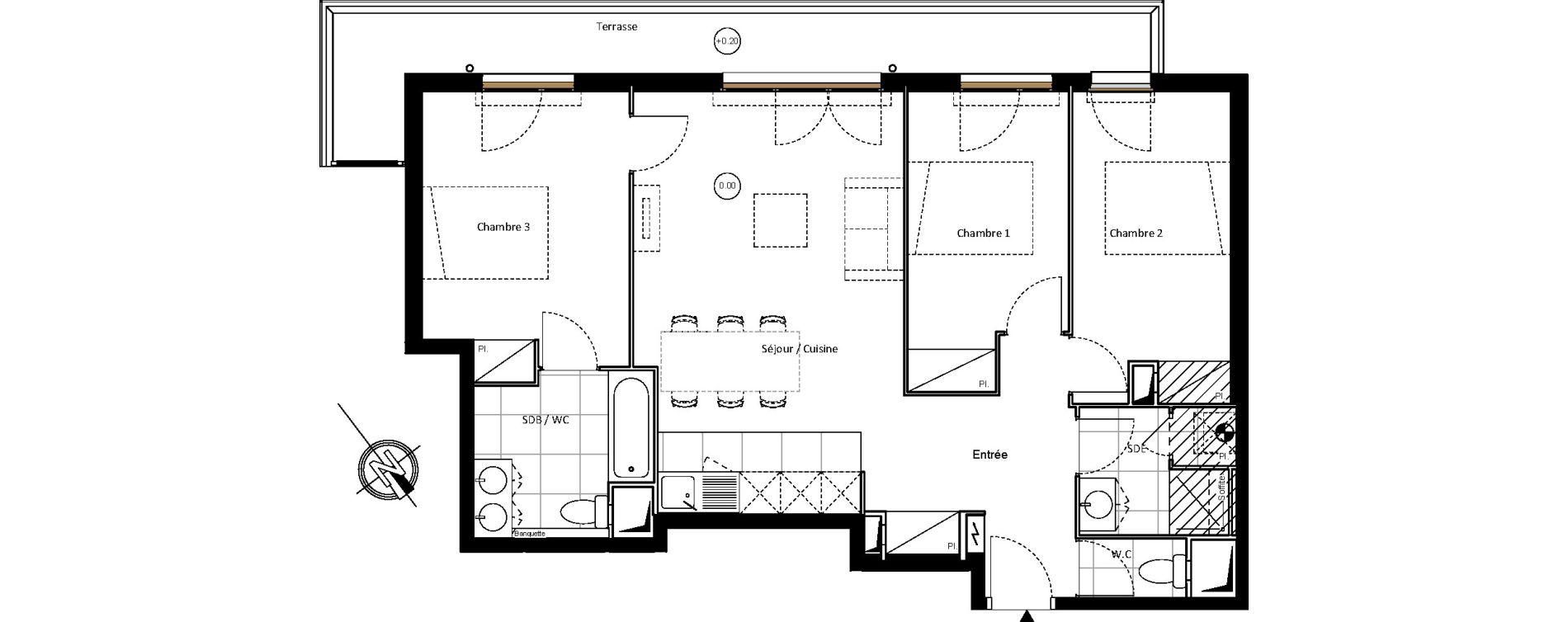 Appartement T4 de 80,04 m2 &agrave; Clichy-Sous-Bois Centre
