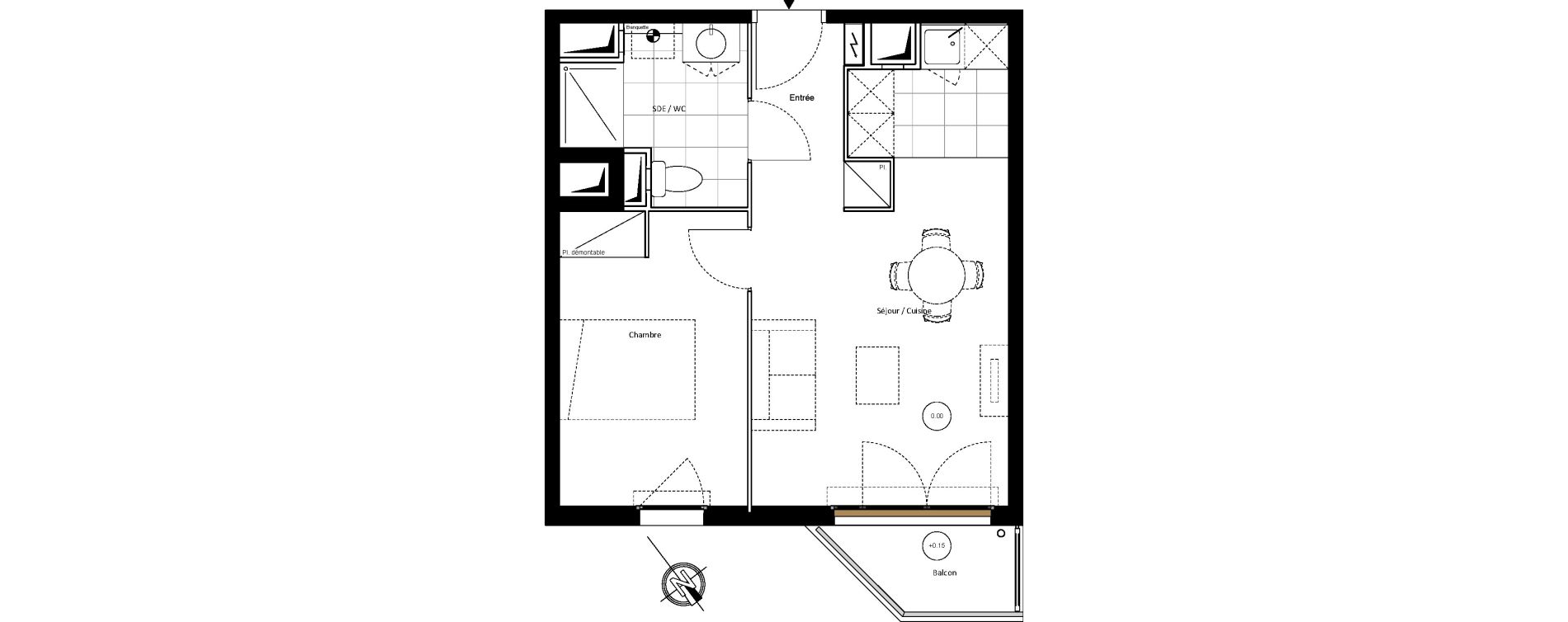 Appartement T2 de 39,94 m2 &agrave; Clichy-Sous-Bois Centre