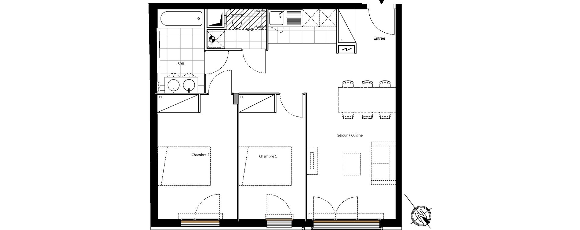 Appartement T3 de 64,13 m2 à Clichy-Sous-Bois Centre