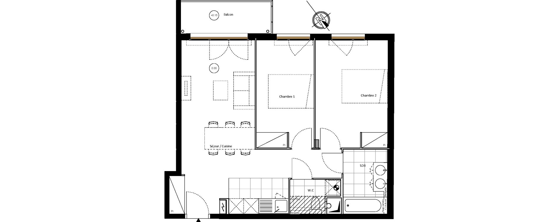 Appartement T3 de 61,17 m2 à Clichy-Sous-Bois Centre