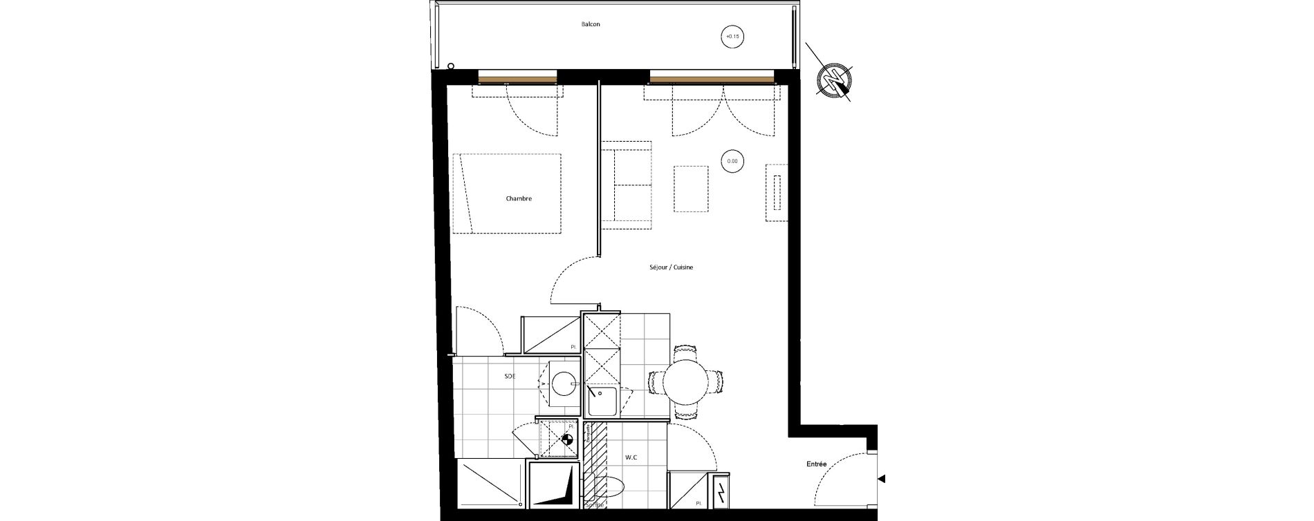 Appartement T2 de 44,73 m2 &agrave; Clichy-Sous-Bois Centre