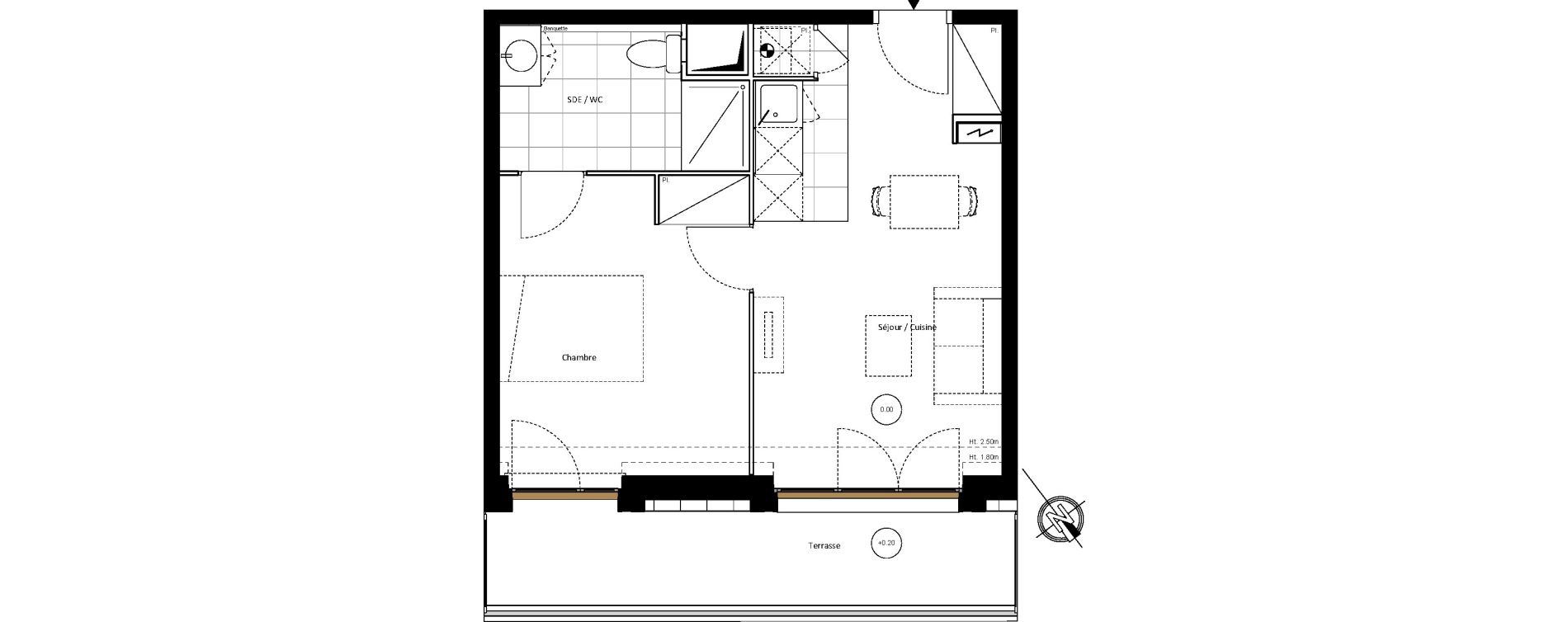 Appartement T2 de 38,57 m2 &agrave; Clichy-Sous-Bois Centre