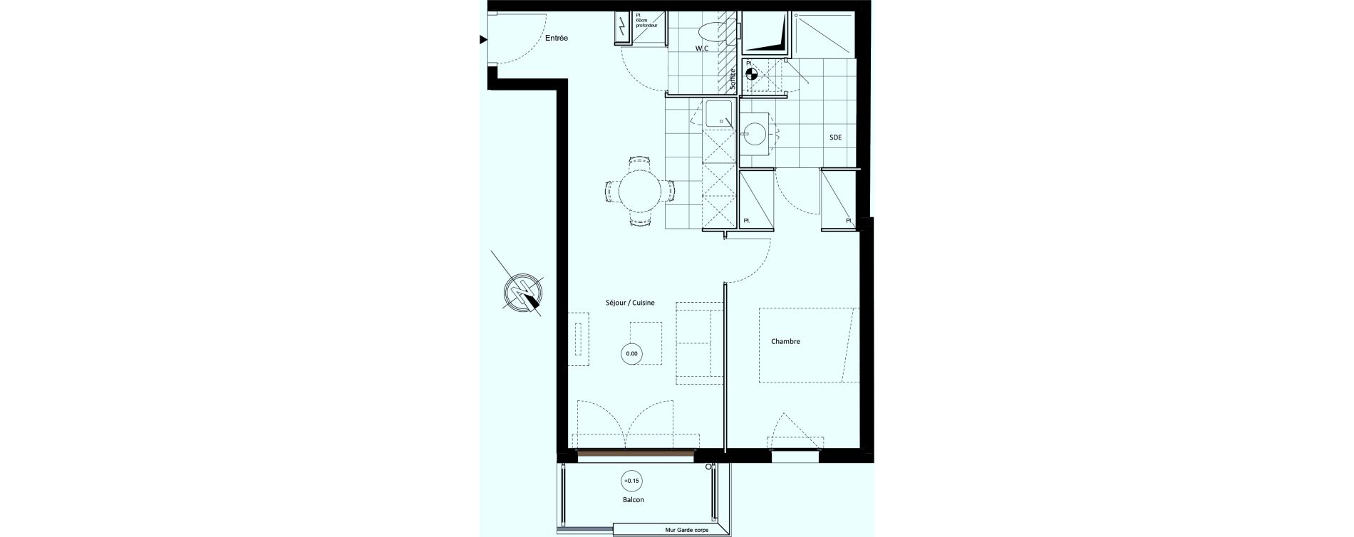 Appartement T2 de 45,31 m2 &agrave; Clichy-Sous-Bois Centre