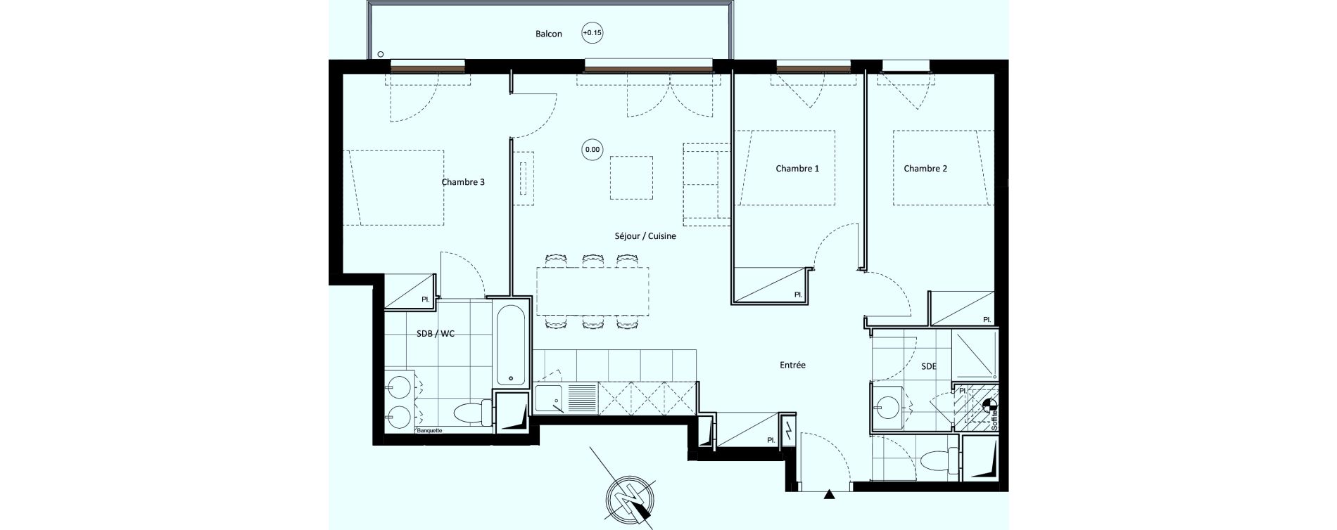 Appartement T4 de 80,57 m2 &agrave; Clichy-Sous-Bois Centre