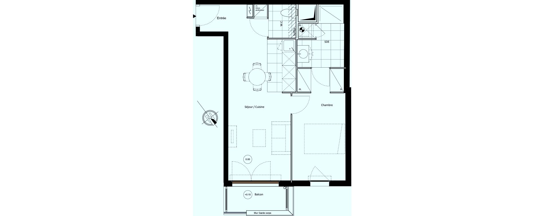 Appartement T2 de 45,36 m2 à Clichy-Sous-Bois Centre