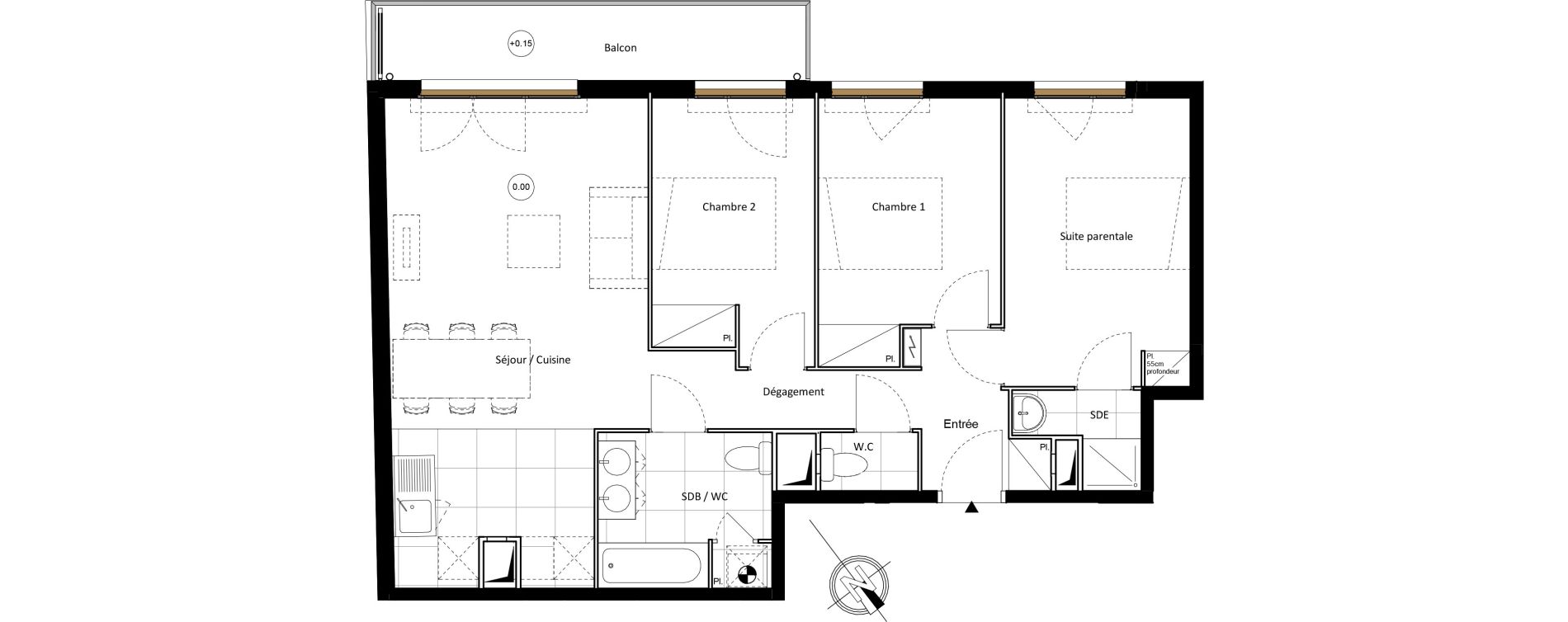 Appartement T4 de 78,09 m2 &agrave; Clichy-Sous-Bois Centre