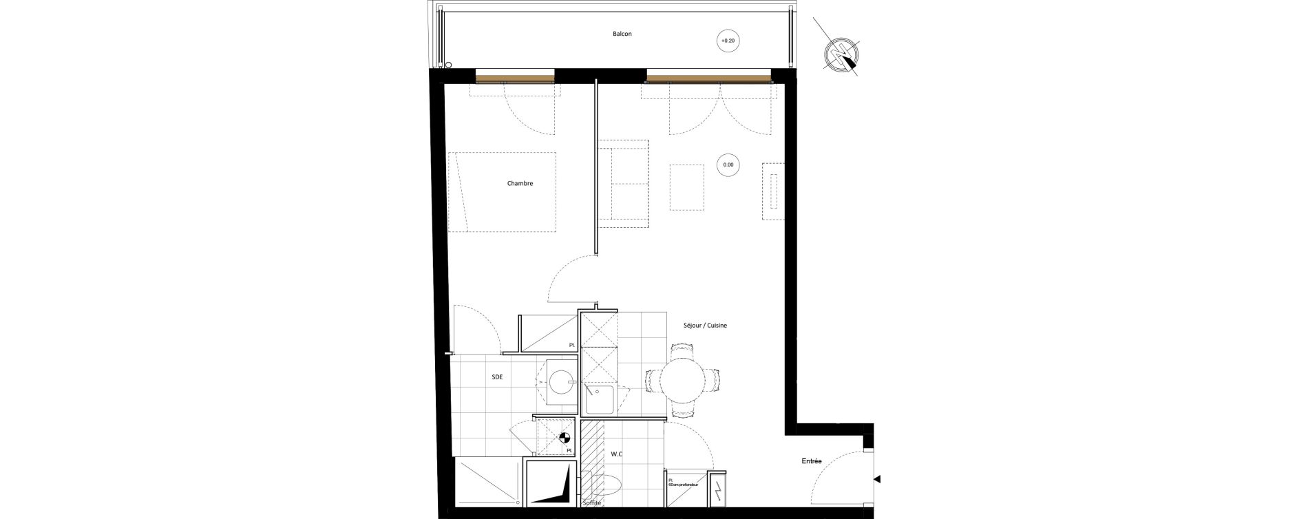 Appartement T2 de 44,76 m2 &agrave; Clichy-Sous-Bois Centre