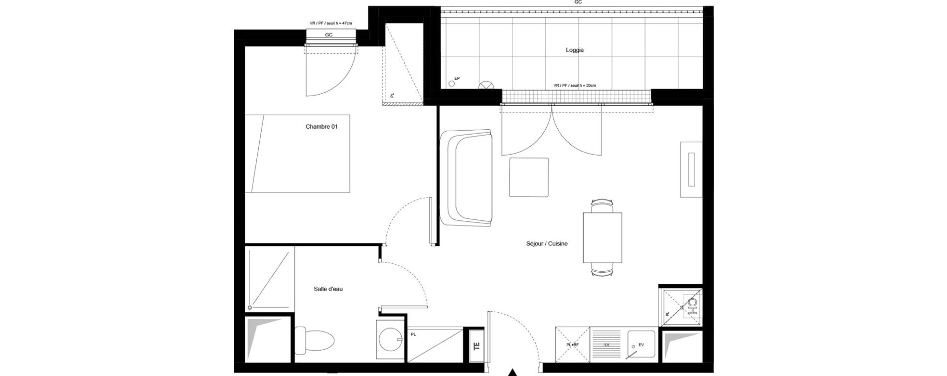 Appartement T2 de 40,31 m2 &agrave; Clichy-Sous-Bois La butte - les limites
