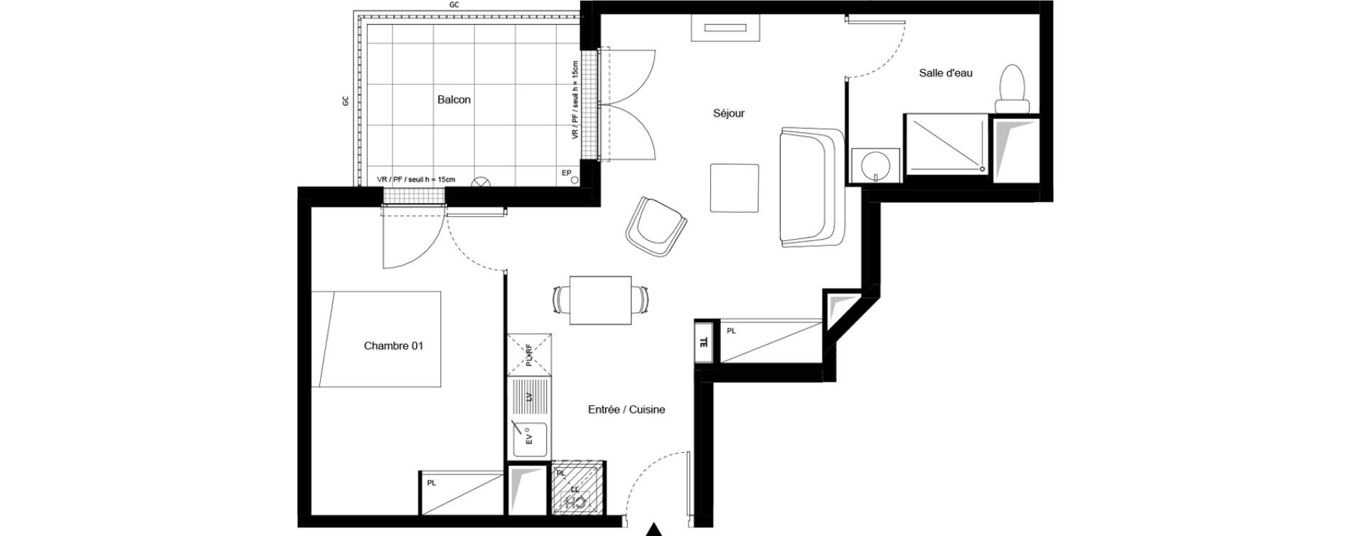 Appartement T2 de 45,63 m2 &agrave; Clichy-Sous-Bois La butte - les limites