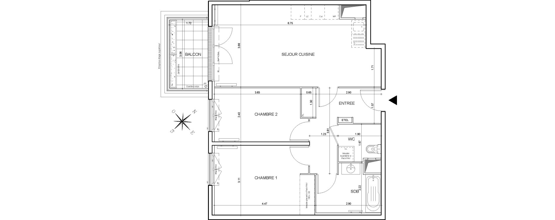 Appartement T3 de 64,73 m2 &agrave; Drancy Centre