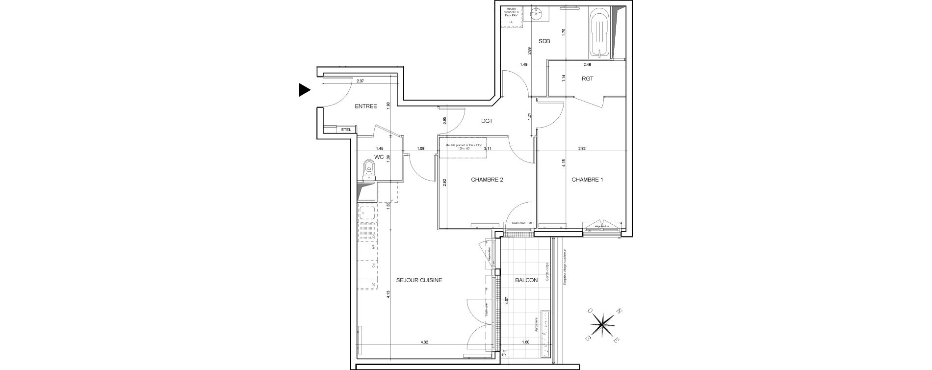 Appartement T3 de 65,07 m2 &agrave; Drancy Centre