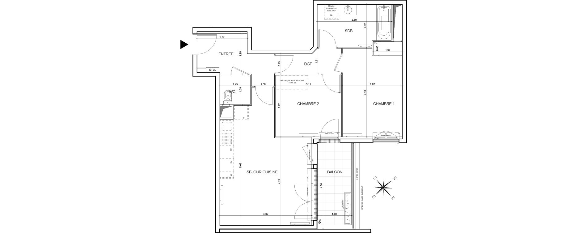 Appartement T3 de 61,68 m2 &agrave; Drancy Centre