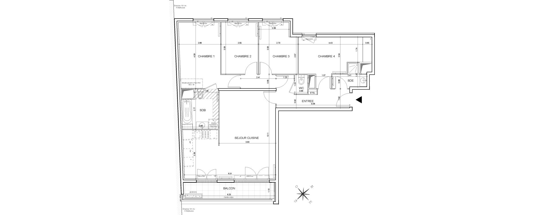 Appartement T5 de 97,25 m2 &agrave; Drancy Centre