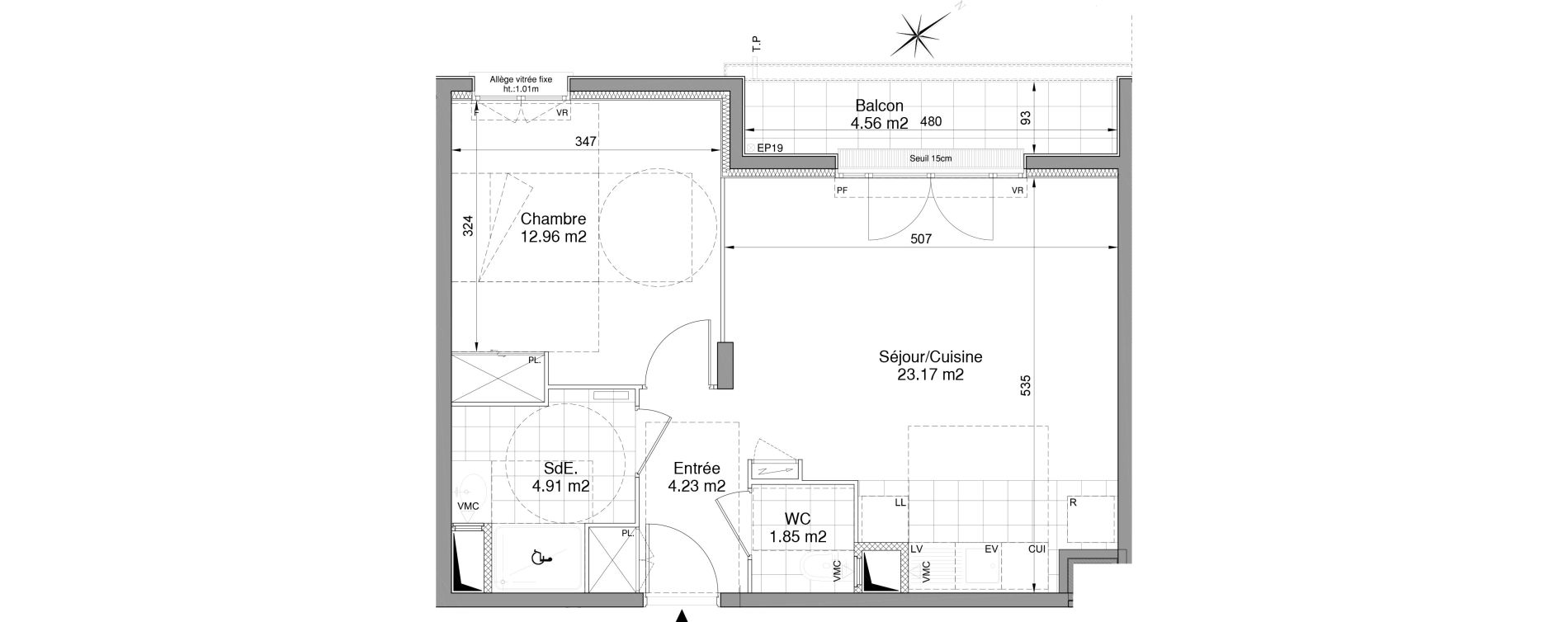 Appartement T2 de 47,12 m2 &agrave; Drancy Centre