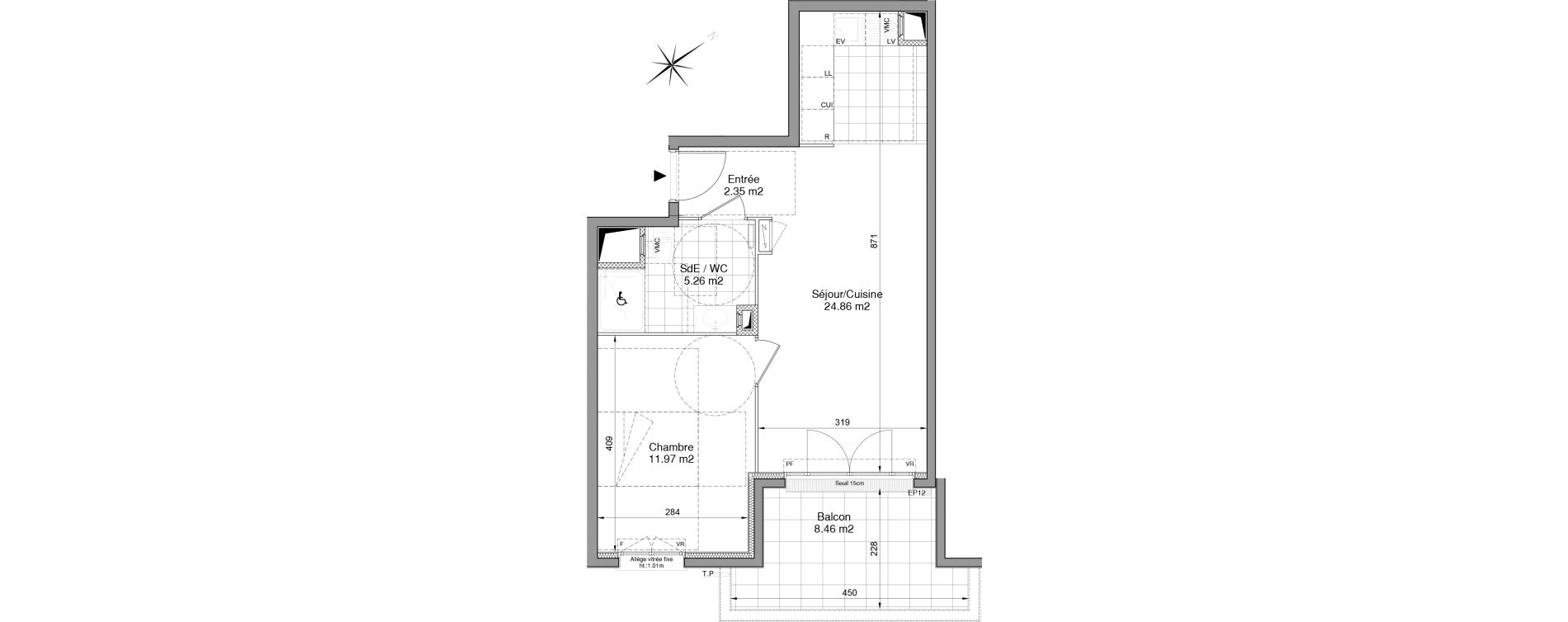 Appartement T2 de 44,44 m2 &agrave; Drancy Centre