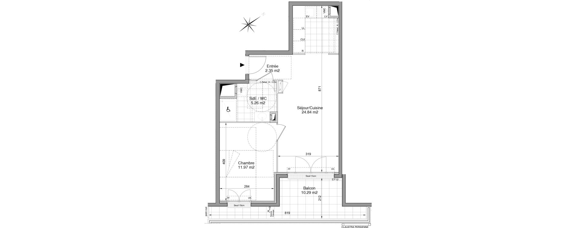 Appartement T2 de 44,42 m2 &agrave; Drancy Centre