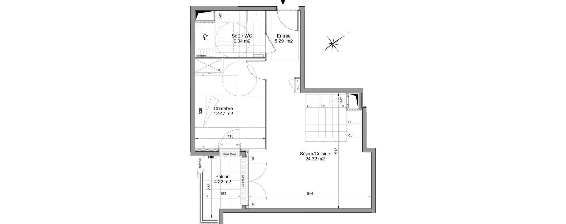 Appartement T2 de 48,12 m2 &agrave; Drancy Centre