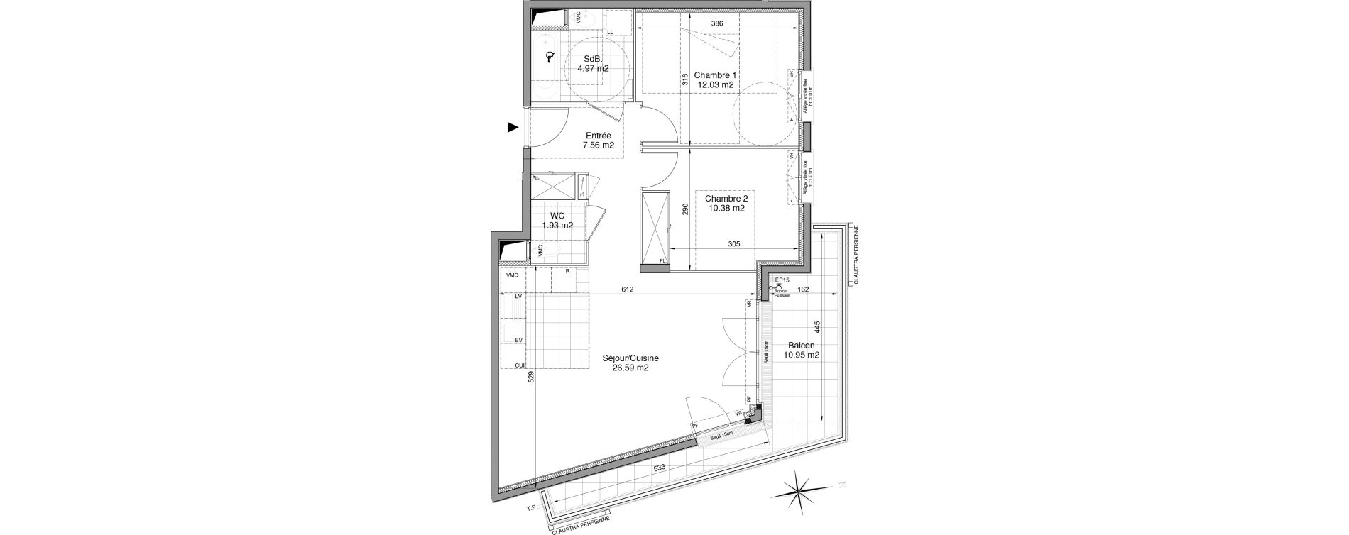 Appartement T3 de 63,46 m2 &agrave; Drancy Centre