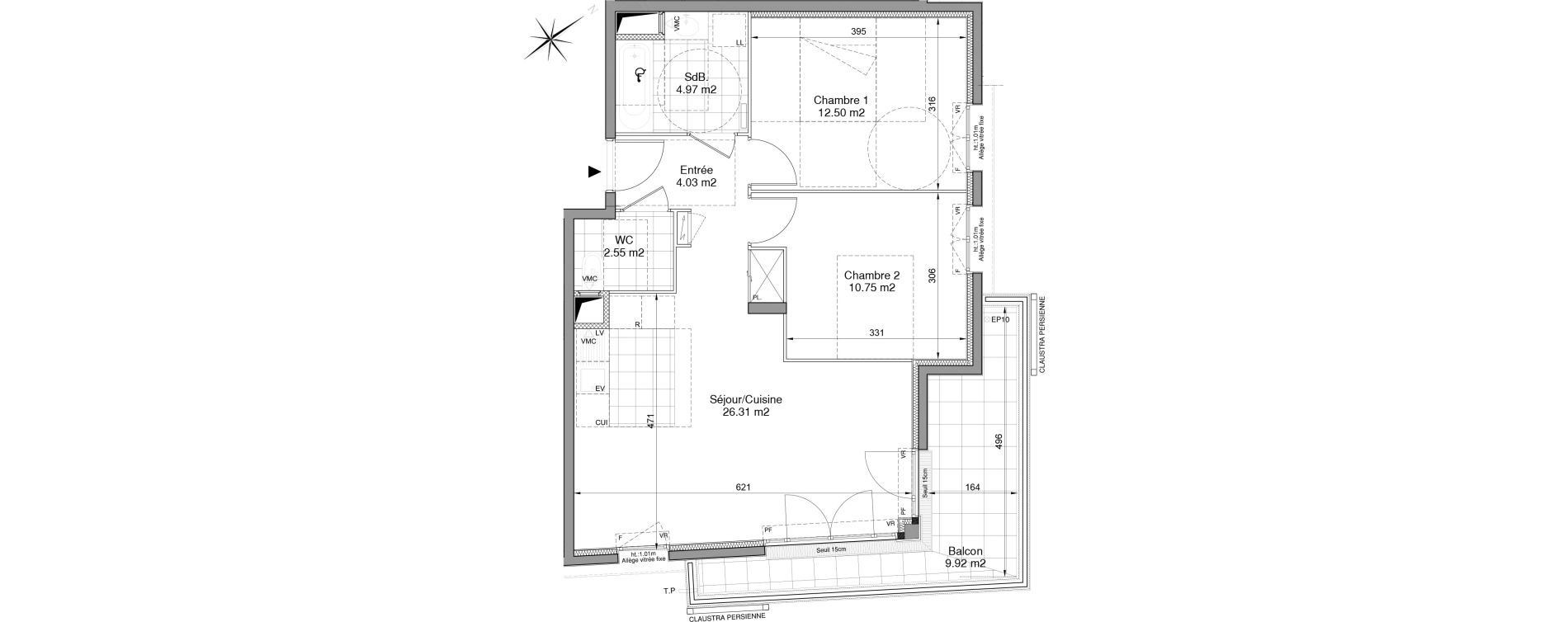 Appartement T3 de 61,11 m2 &agrave; Drancy Centre