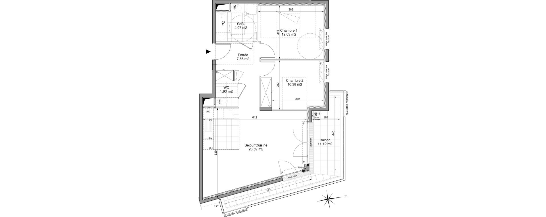 Appartement T3 de 63,46 m2 &agrave; Drancy Centre