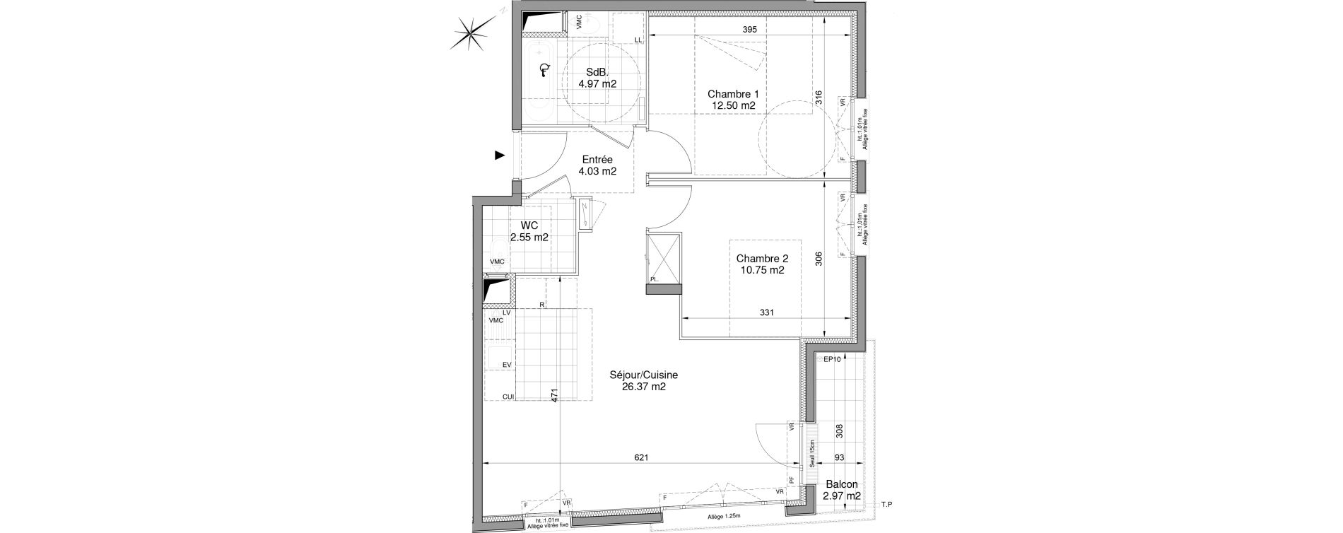 Appartement T3 de 61,17 m2 &agrave; Drancy Centre
