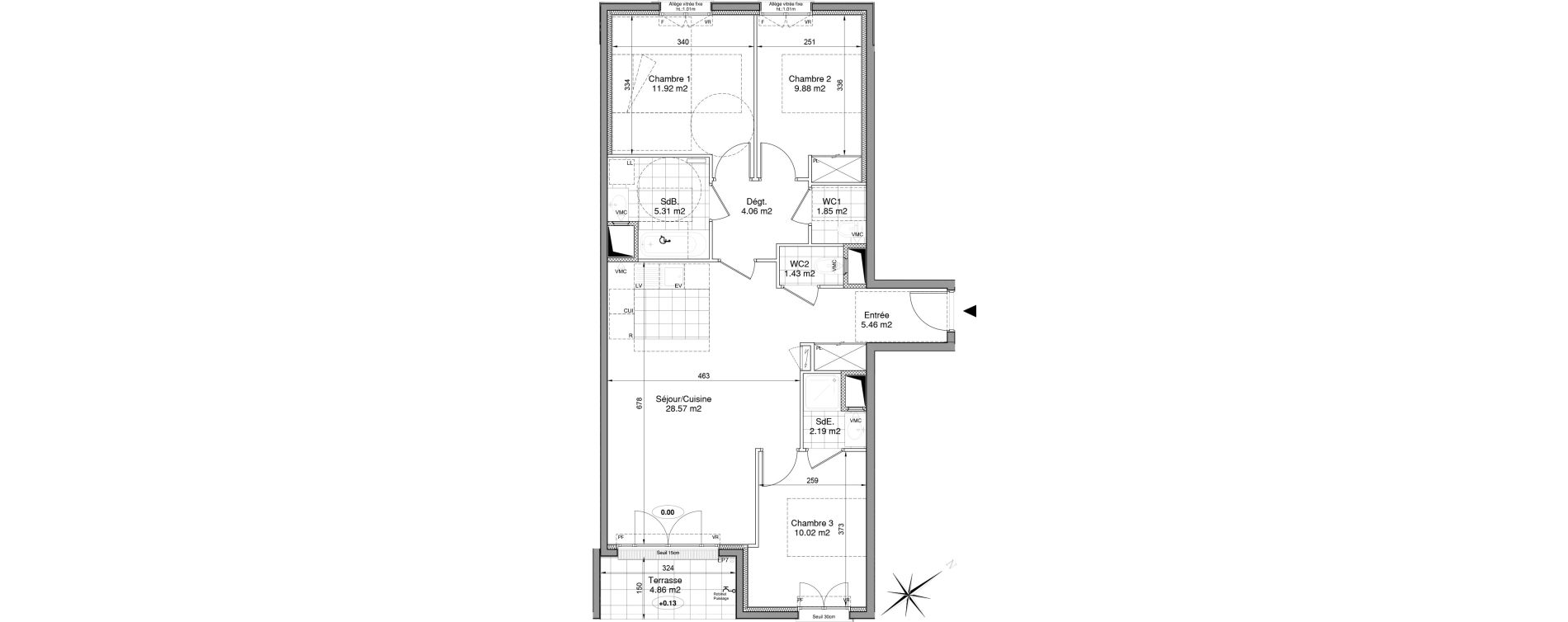 Appartement T4 de 80,69 m2 &agrave; Drancy Centre