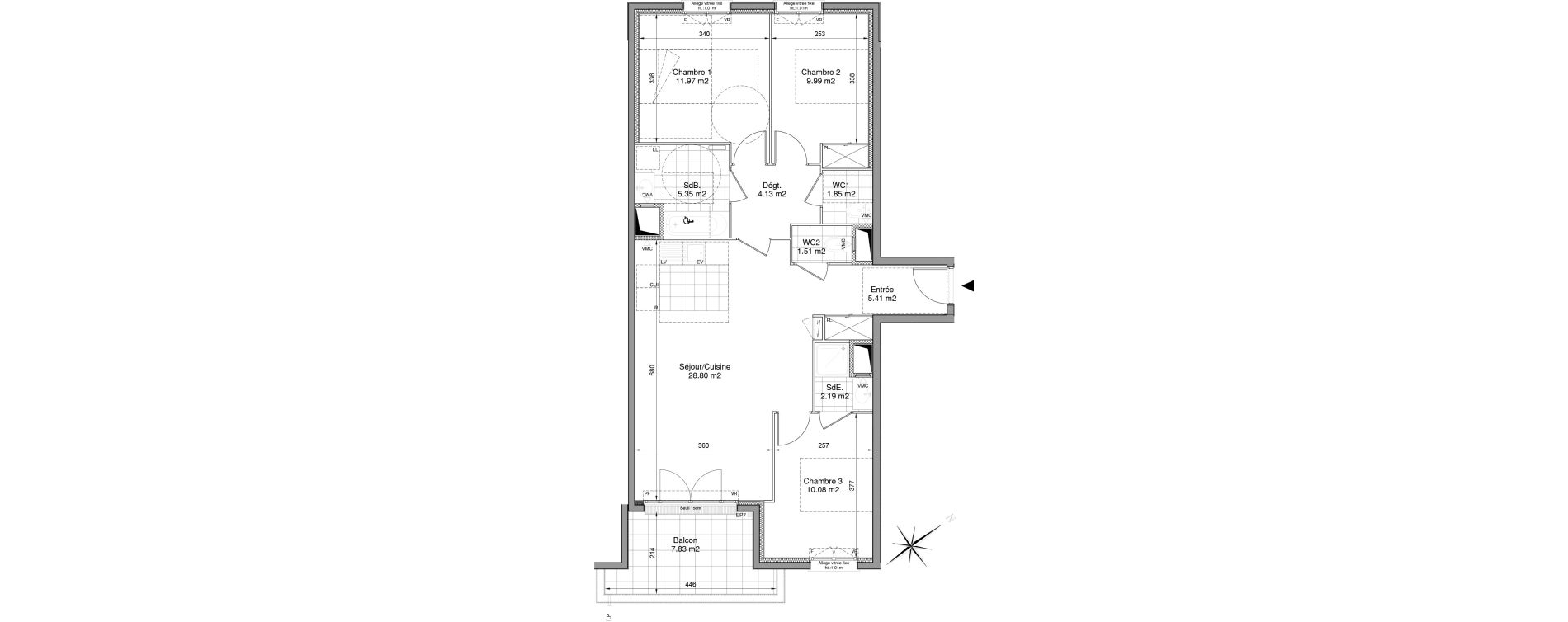 Appartement T4 de 81,28 m2 &agrave; Drancy Centre